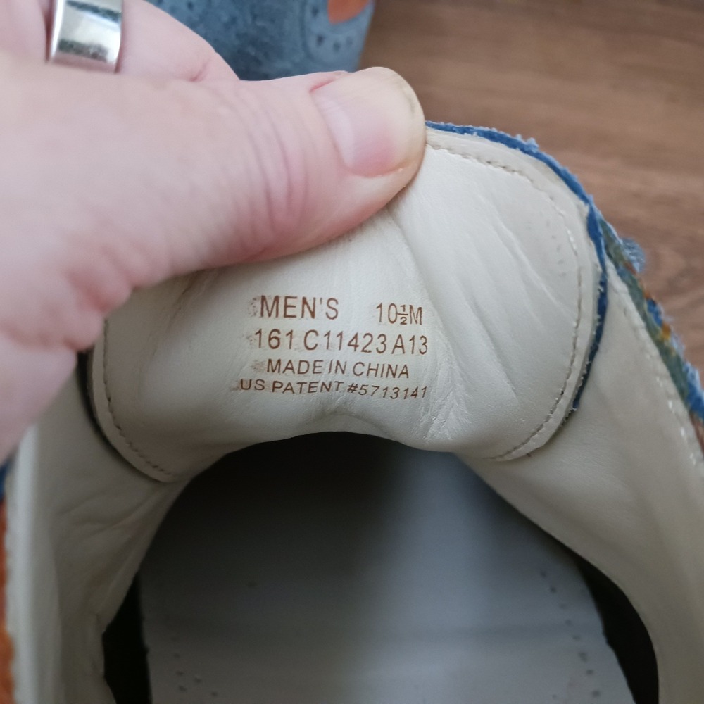 Cole Haan Great Jones Saddle Shoes Mens 10.5 M Tan Leather Blue Suede C11423 - Picture 6 of 7